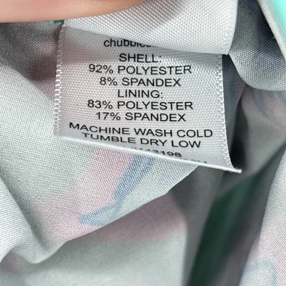 Chubbies Swim Trunks Mens Large Green Shark Shorts 5.5" Lined Stretch Pockets - Picture 9 of 10